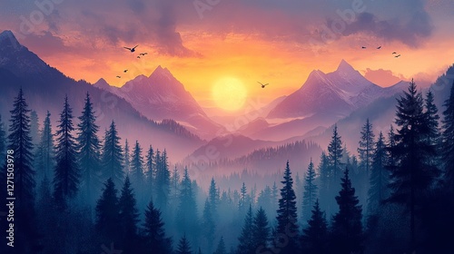 forest and moutain background,graphic,illustration --ar 16:9 --stylize 450 --v 6.1 Job ID: d73ad41a-dd37-44df-8dc3-ba565f7ac488 photo