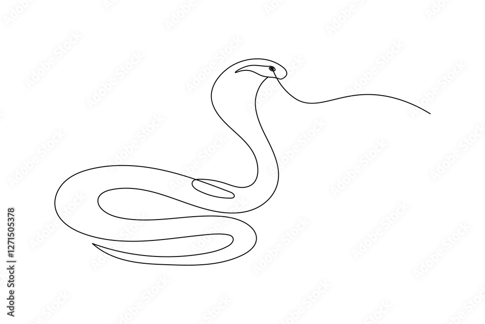 Snake continuous one line drawing and minimalist style isolate outline vector icon Snake continuous one line drawing and minimalist style isolate outline vector icon