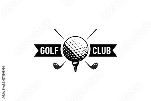 Golf logo template. golf ball icon and club logo vector.