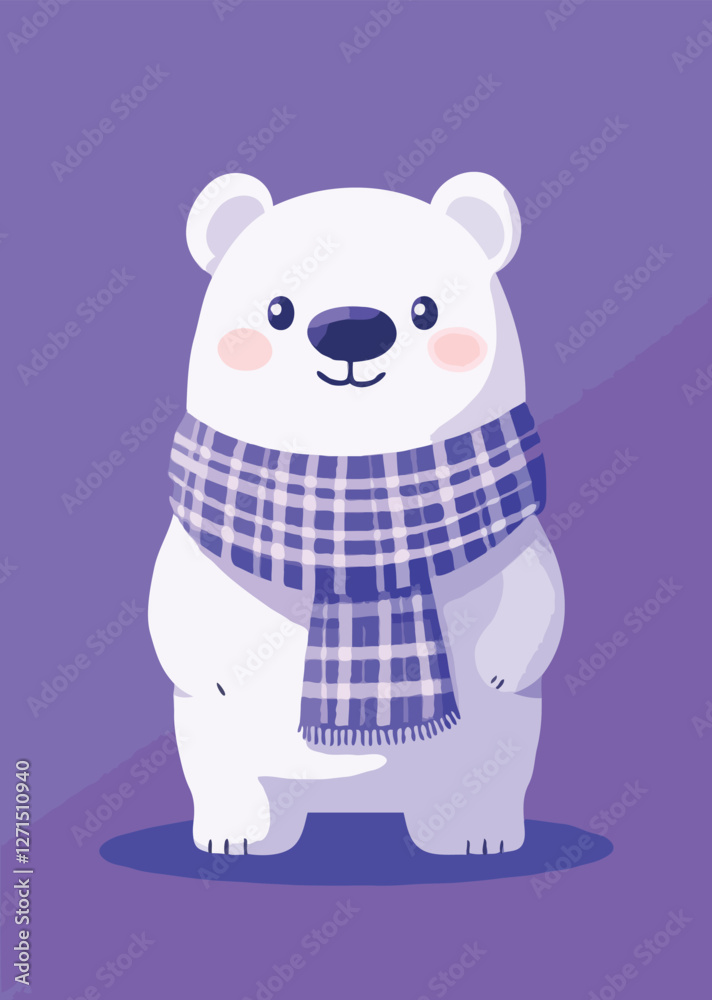 Fototapeta premium bear wearing colorful scarf