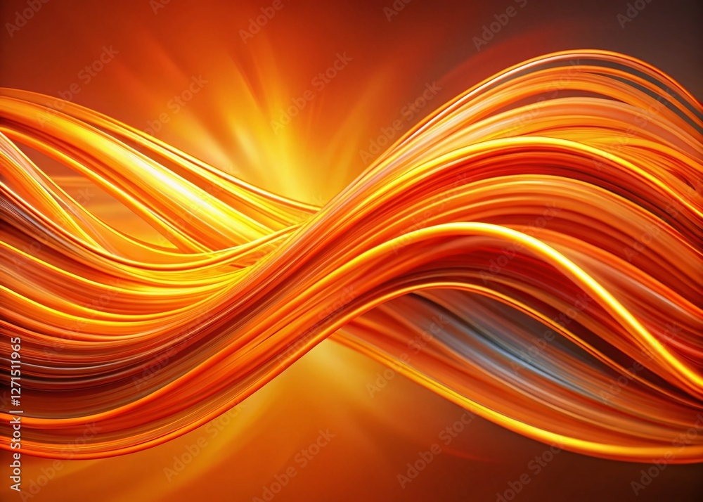 Obraz premium Abstract Orange Wavy Lines Background Loop - Stock Photo