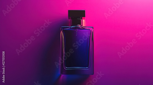 Wallpaper Mural Perfume Bottle on Vibrant Gradient Background with Pink to Purple Transition Torontodigital.ca