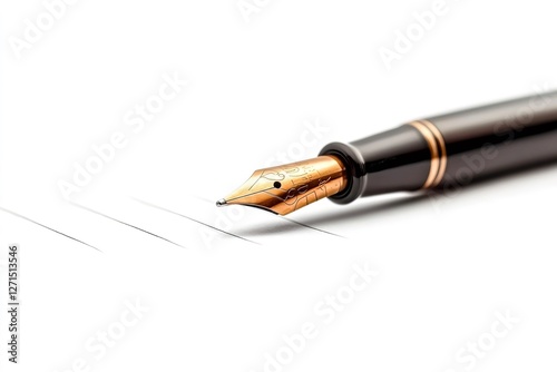 Wallpaper Mural Elegant fountain pen on white paper ready for writing Torontodigital.ca