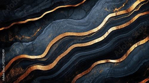 Intricate Dark and Gold Abstract Layers with Textured Patterns