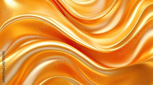 Flowing Orange and Gold Metallic Fabric with Luxurious Texture