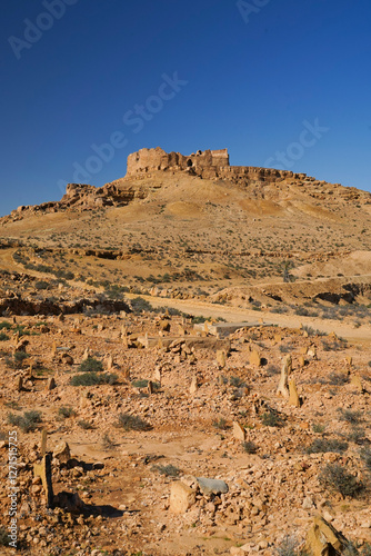 Ksar Tounket, villaggio fortificato Berbero composto da granai e abitazioni costruiti all'interno di un muro di cinta difensivo. photo