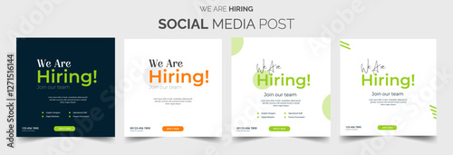 Recruitment advertising template. Recruitment Poster, Job hiring poster, social media, banner, flyer. Digital announcement job vacancies layout