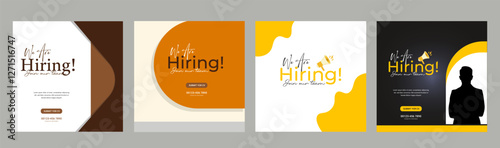Recruitment advertising template. Recruitment Poster, Job hiring poster, social media, banner, flyer. Digital announcement job vacancies layout
