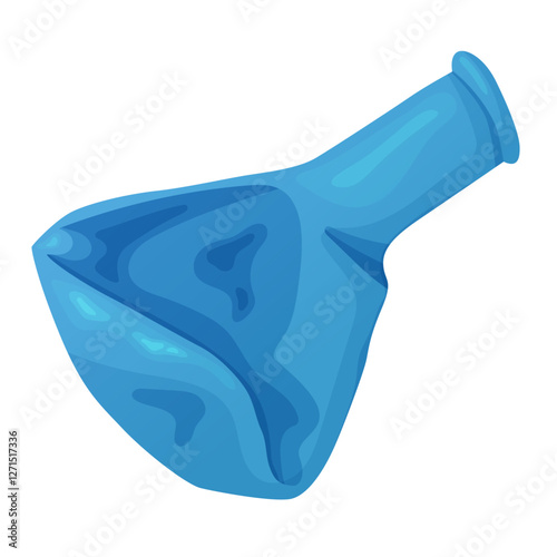 Deflated selebrate balloons. Cartoon style burst balloons. Latex inflated birthday balloons.