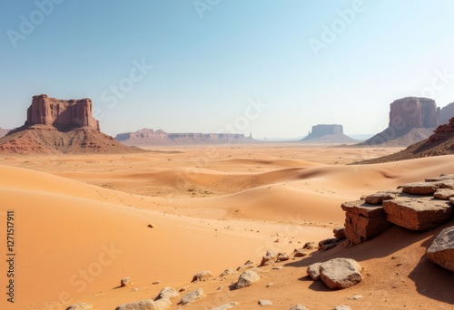 Monument Valley desert landscape with sandstone buttes photo