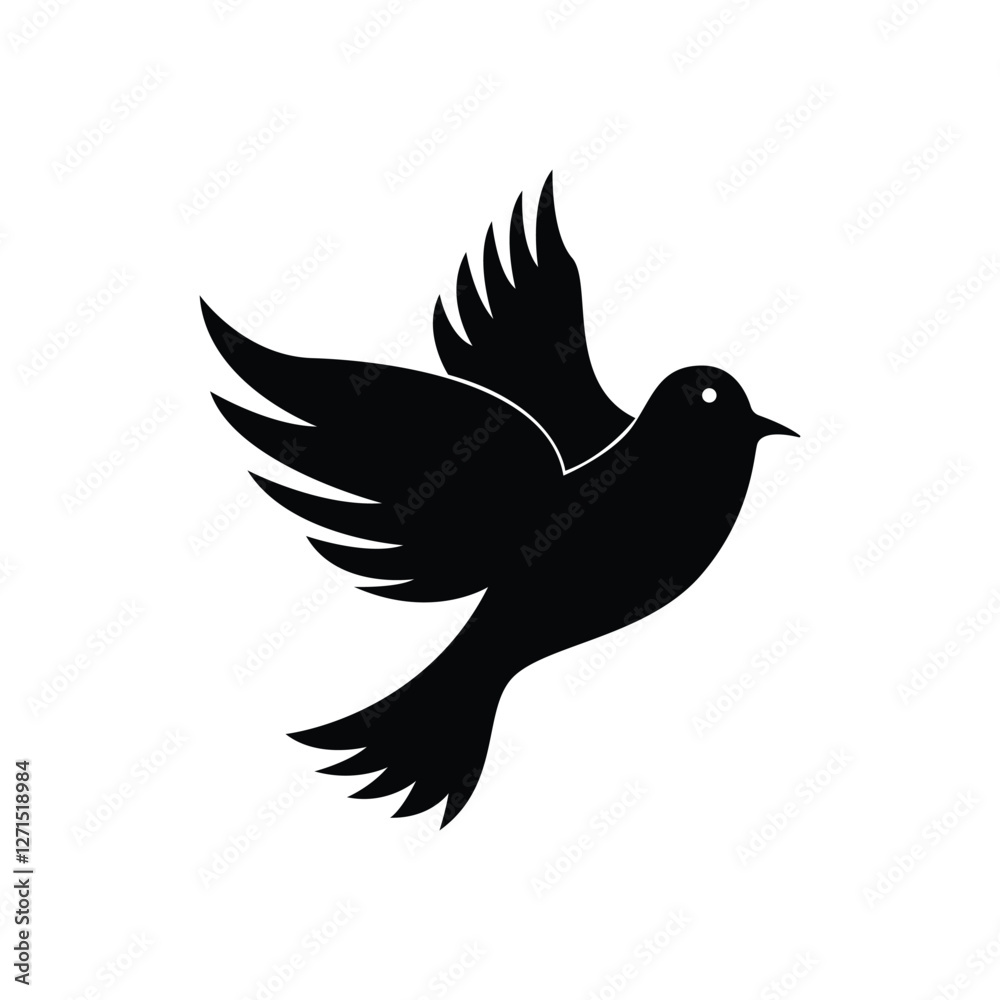 Obraz premium Flying Dove Silhouette Vector Design Template