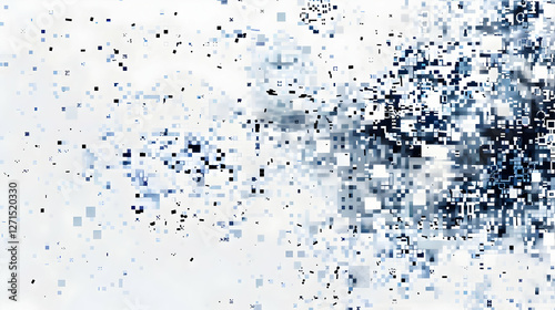 Wallpaper Mural Abstract digital artwork showcasing a burst of blue and white pixels creating a dynamic flow Torontodigital.ca