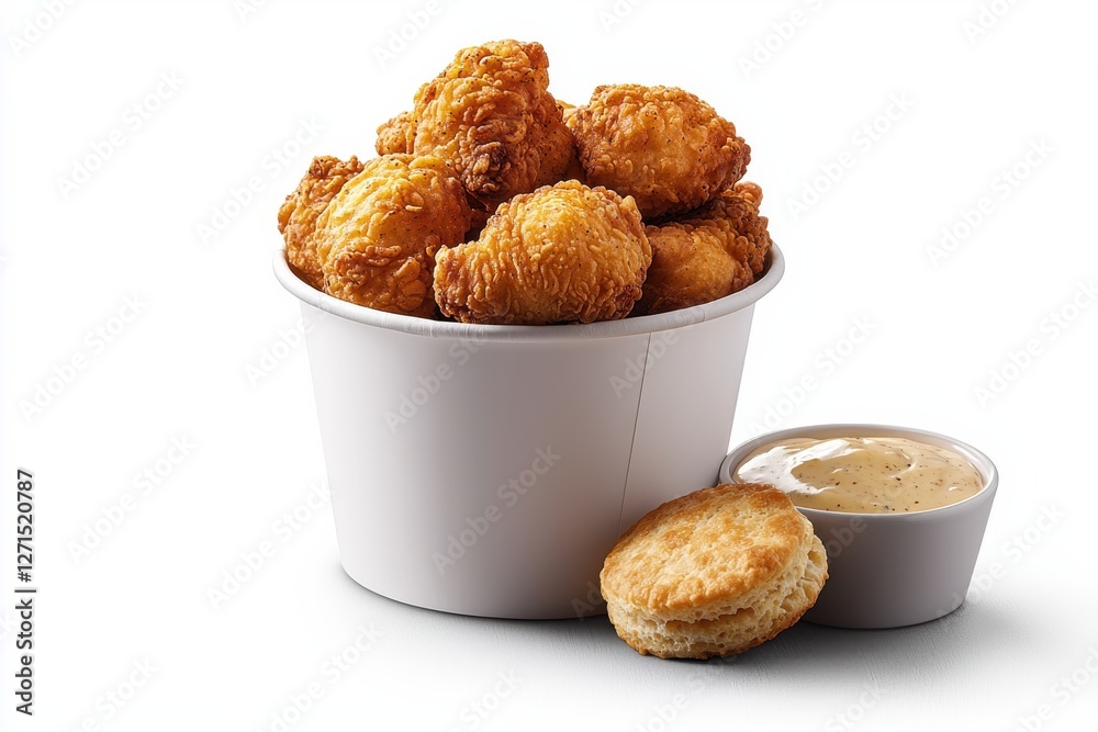 Indulge in crunchy fried chicken bucket fast food joint mouthwatering delight casual dining close-up a tempting junk food experience Indulge in crunchy fried chicken bucket fast food joint mouthwatering delight casual dining close-up a tempting junk food experience