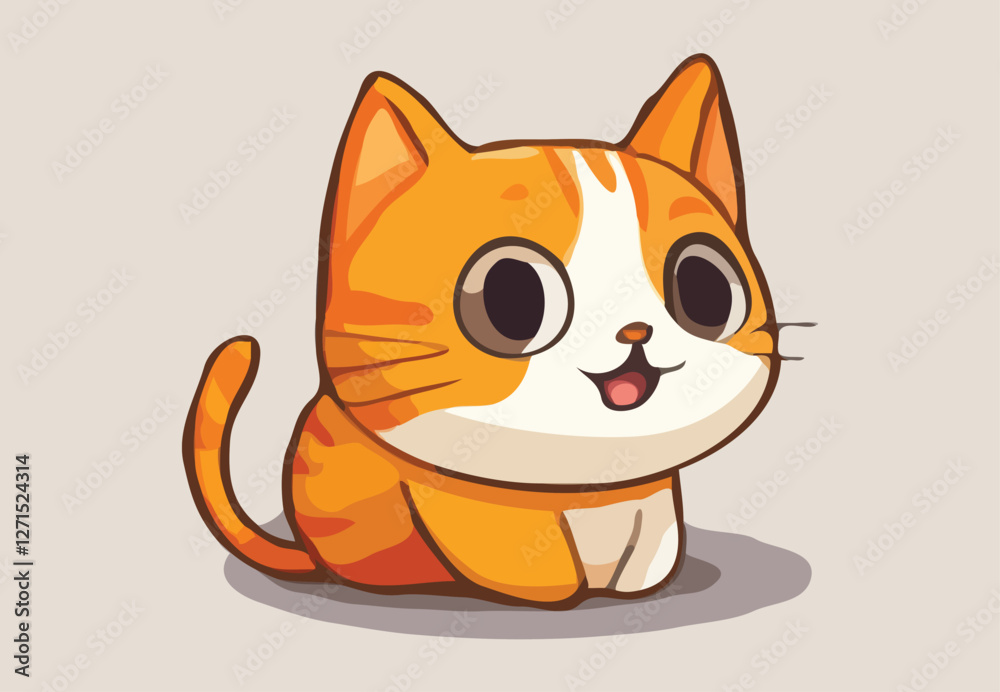 Obraz premium Funny cartoon cat vector art