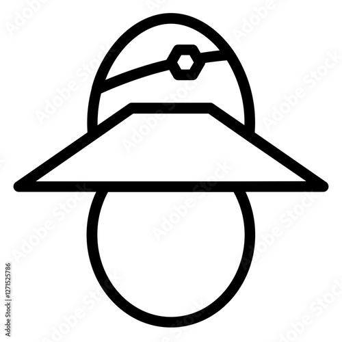 Panama Hat Dres Line Icon