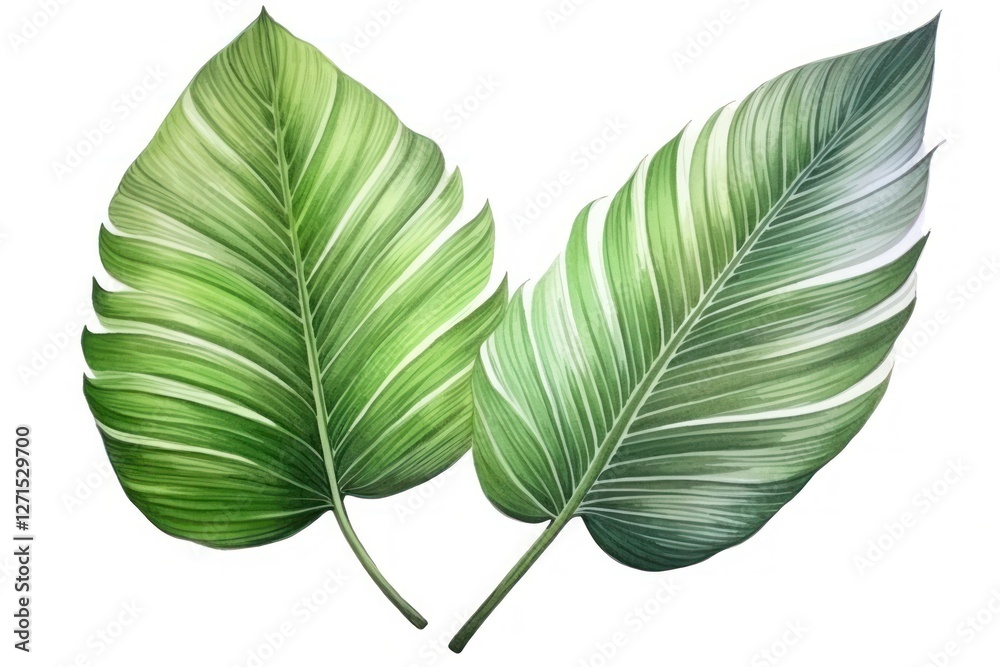 Fototapeta premium Plant leaf art white background.