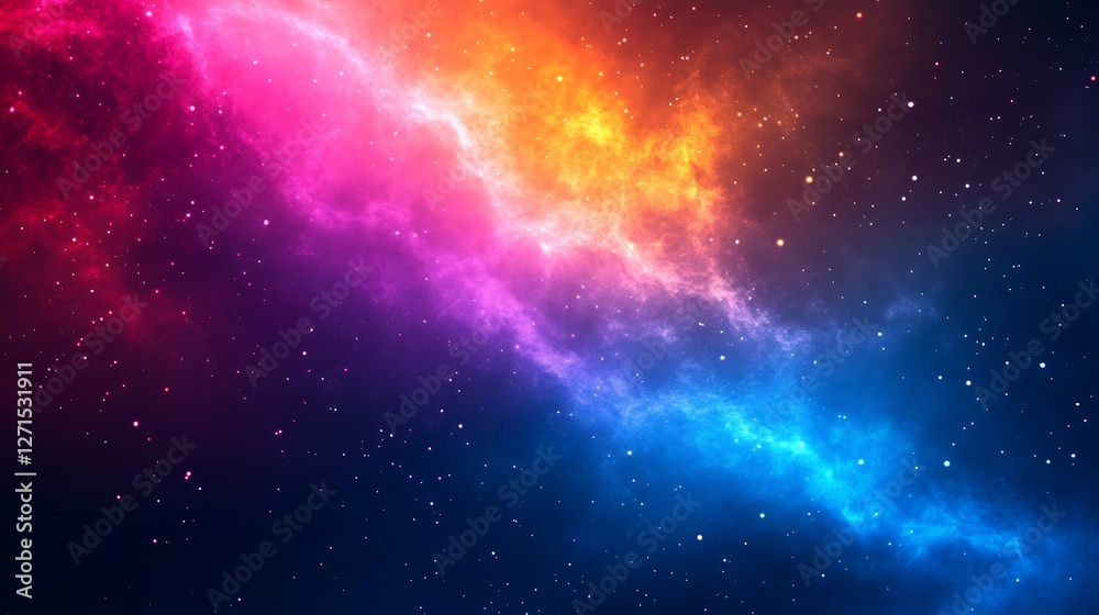 Naklejka premium Vibrant Neon Cyberpunk Gradient in Electric Blue and Hot Pink