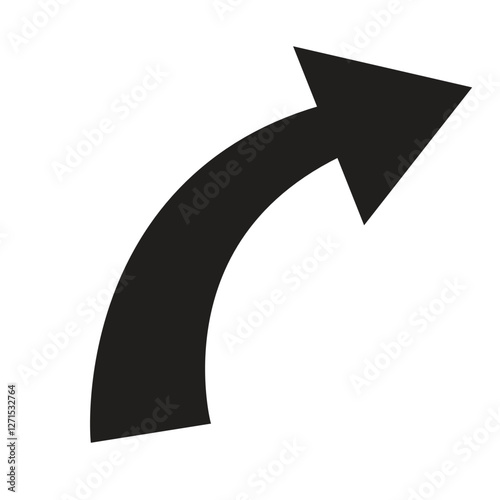 Black Arrow icon, black arrow vector on white  or transparent background—flat and minimalist style