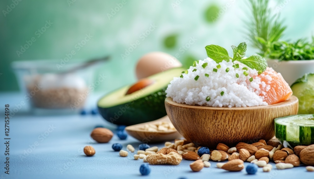 Discover the vibrancy of healthy eating with this Bright green keto diet background featuring salmon, avocado, eggs, and nuts, top view Explore delicious and nutritious ketogenic meals, perfect for Discover the vibrancy of healthy eating with this Bright green keto diet background featuring salmon, avocado, eggs, and nuts, top view Explore delicious and nutritious ketogenic meals, perfect for