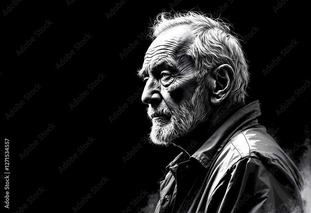 Wisdom of Age Captured in a Striking Portrait of an Elderly Gentleman. Generative AI Wisdom of Age Captured in a Striking Portrait of an Elderly Gentleman. Generative AI