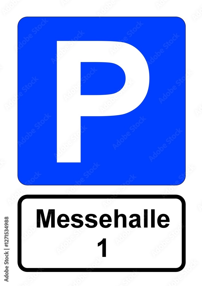 llustration eines blauen Parkplatzschildes mit der Aufschrift llustration eines blauen Parkplatzschildes mit der Aufschrift