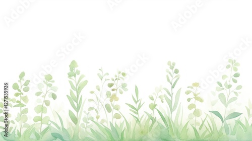 Wallpaper Mural Spring as divider watercolor vegetation graphics outdoors. Torontodigital.ca