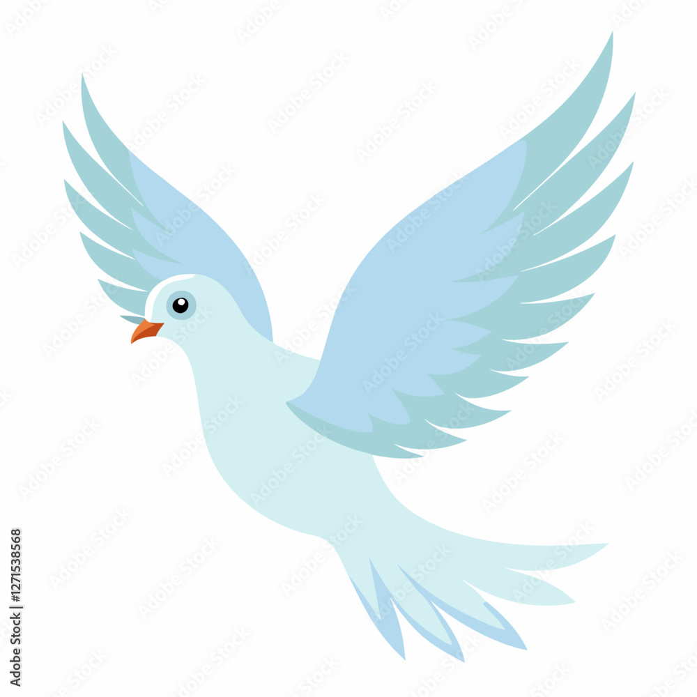 Cute bird pigeon in flight. illustration dove isolated on white background. Suitable for education poster ornithology, ,children's books. Pro Vector Cute bird pigeon in flight. illustration dove isolated on white background. Suitable for education poster ornithology, ,children's books. Pro Vector