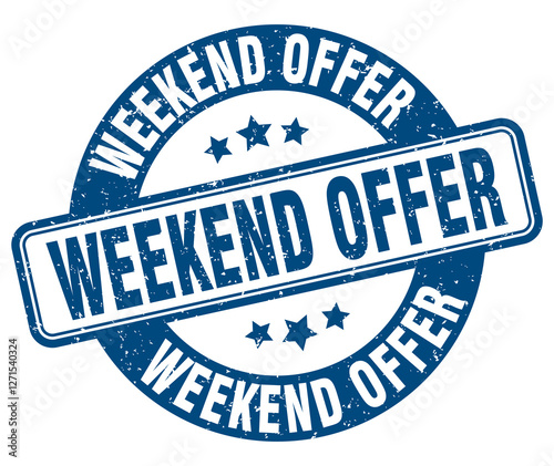 weekend offer stamp. weekend offer label. round grunge sign