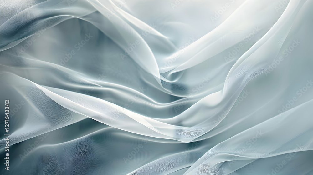 Obraz premium Ethereal flowing silk fabric in soft pastel tones, creating a serene backdrop for design projects