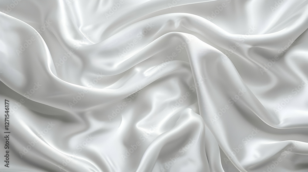 Smooth white satin fabric draped elegantly, showcasing soft folds and subtle sheen, ideal for backgrounds (2) Smooth white satin fabric draped elegantly, showcasing soft folds and subtle sheen, ideal for backgrounds (2)