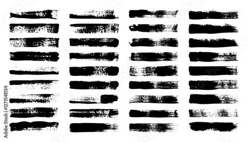 Wallpaper Mural Grunge brush strokes, lines, ink smudges, hand-drawn scribble shapes. Handmade sketchy marks, acrylic stains, charcoal streaks. Paint textures, dry brush effect. Marker underline. Vector illustration Torontodigital.ca