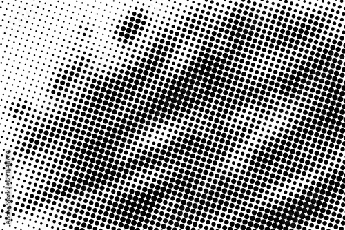 Black Dotted Texture on White Background . Modern Vector Art . Old Paper Effect with Comic Texture . Abstract Wall Design . Grunge Comic Texture Overlay