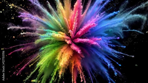 Vibrant Color Explosion on Black Background