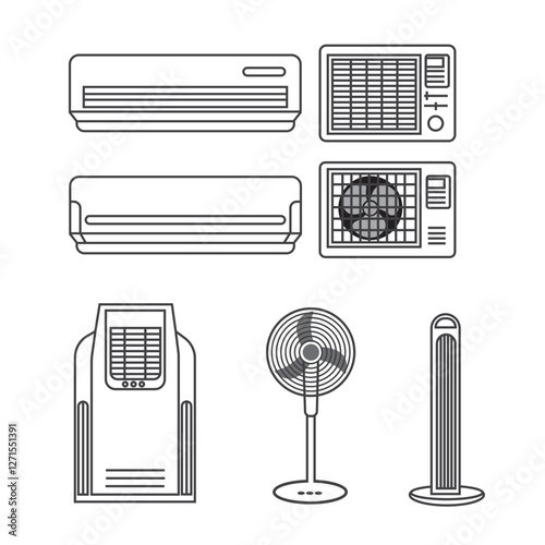 Cooling Appliances vector icon  set design