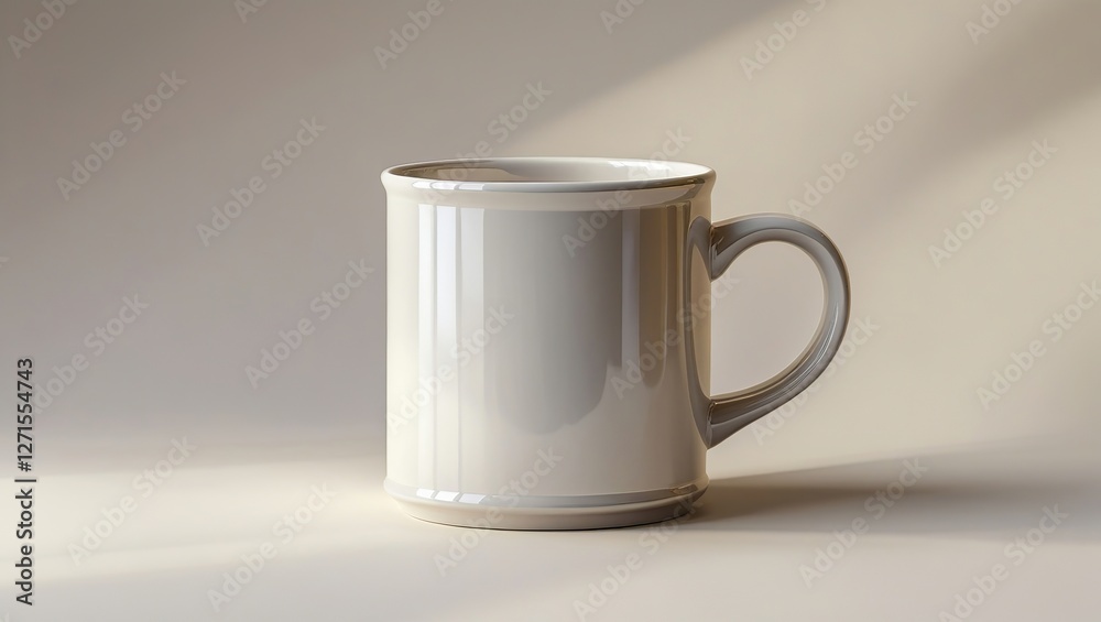 Obraz premium Minimalist Mug Mockup Realistic Ceramic Cup Display