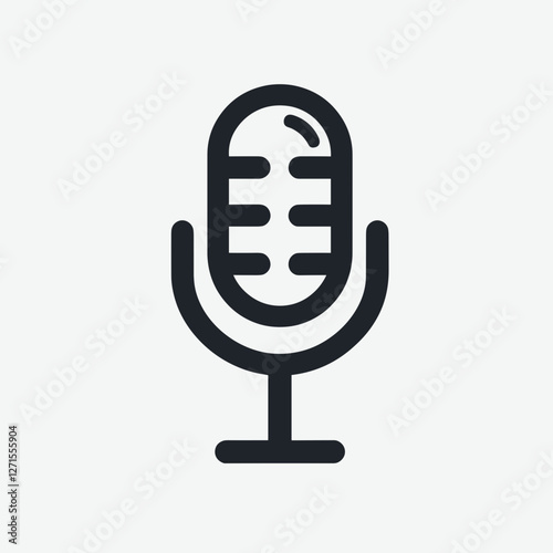 Microphone silhouette on light background
