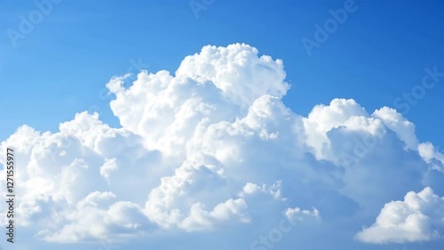 Fluffy White Clouds in a Clear Blue Sky