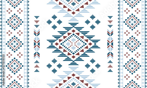 Southwest Aztec geometric Native American Mexican Navajo tribal ethnic boho indian texture ornament seamless pattern fabric colorful design vector for woven textile printing blanket rug carpet fashion