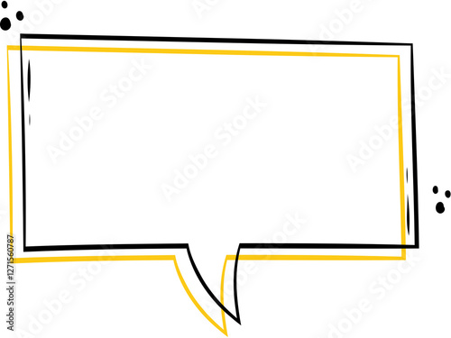 Rectangular Speech bubble with white background, yellow detail