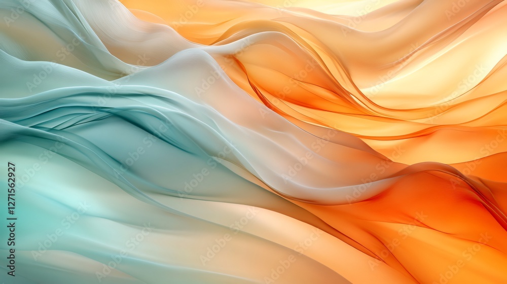 Obraz premium Artistic RGB Wave Composition with Red Green and Blue Curves Flowing Like Ribbons