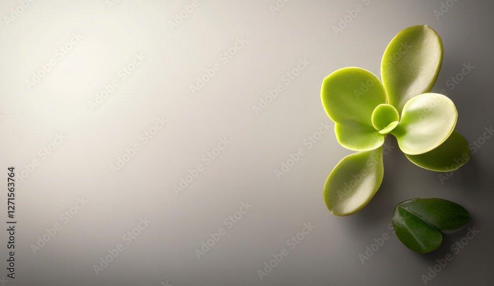 Elegant Green Succulent on Minimalist Gray Background Showcasing Nature's Beauty and Simplicity in Design Elegant Green Succulent on Minimalist Gray Background Showcasing Nature's Beauty and Simplicity in Design