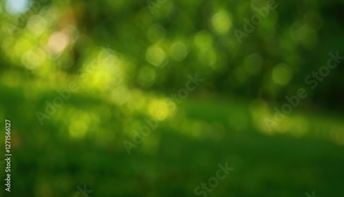 soft-focus green nature background with bokeh effect, blurred summer foliage, vibrant abstract backdrop for design projects

