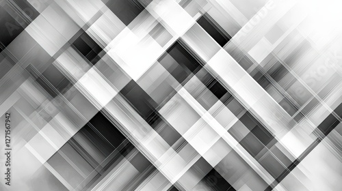 Abstract Geometric Background with Overlapping Translucent Rectangles and Lines in Shades of Gray, Black, and White (Background, Geometry, Abstract, Gray, Black, White)