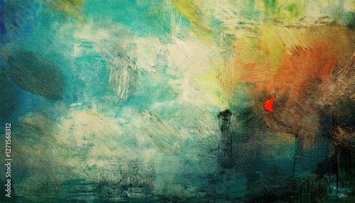 Wallpaper Mural ethereal abstract landscape with green, teal, and gold brushstrokes, textured oil painting for modern interiors and decor

 Torontodigital.ca