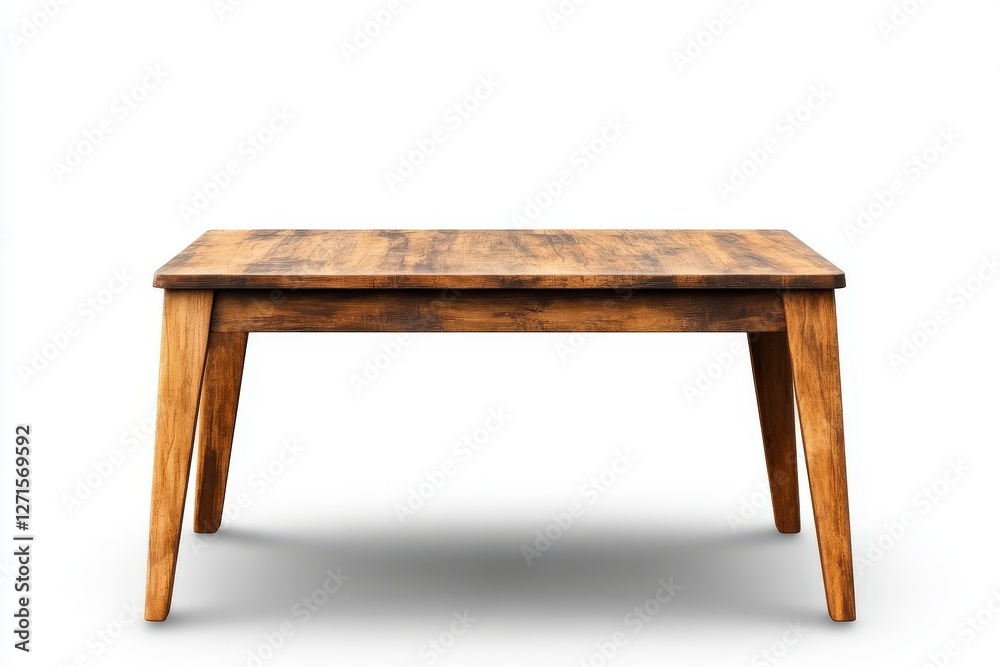 Natural Wooden Table with Elegant Design on White Background for Furniture and Interior Decoration Purposes Natural Wooden Table with Elegant Design on White Background for Furniture and Interior Decoration Purposes