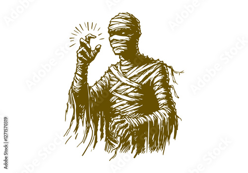 Mummy hand drawn sketch vector