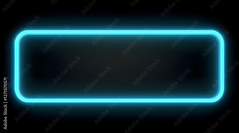 A glowing blue rectangle with neon light border, rounded corners and light effects on a simple and plain dark background.
A glowing blue rectangle with neon light border, rounded corners and light effects on a simple and plain dark background.