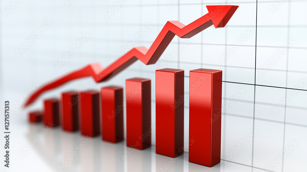 Financial graph rising on a digital screen, showing business growth trends Financial graph rising on a digital screen, showing business growth trends