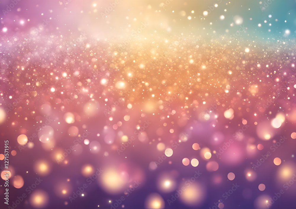 Fototapeta premium Abstract pink and gold bokeh background with glowing lights and gradients.