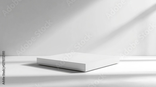 Wallpaper Mural A white display stands with a smooth surface, set against a white background, perfect for creating an elegant product showcase with text overlay. Torontodigital.ca